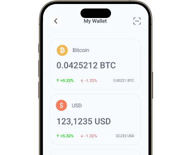 Bitcoin Wallet App Development mockup