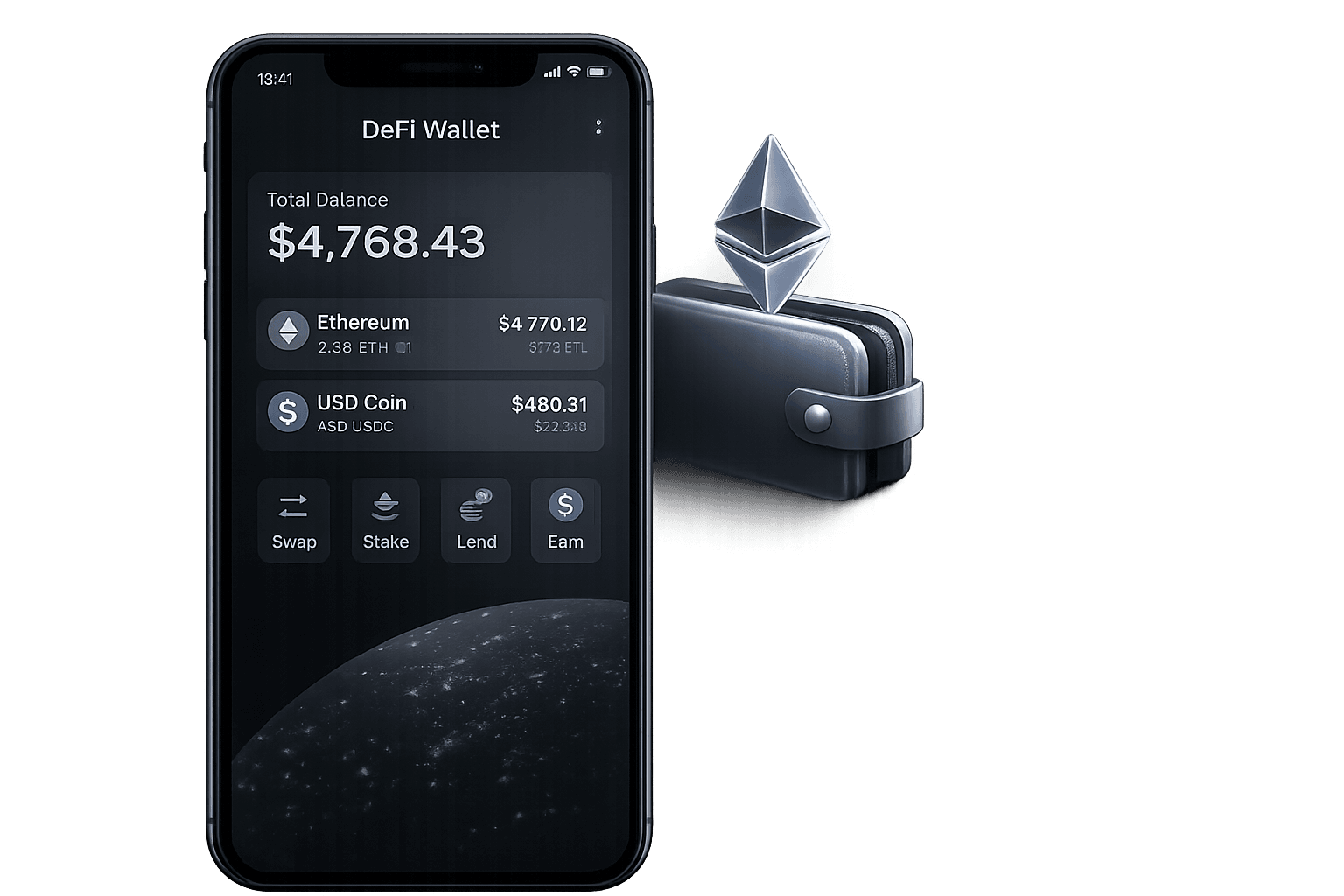 Defi wallet Phone Mockup