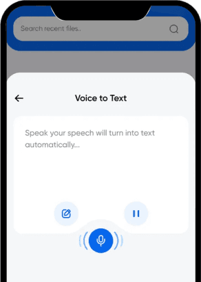 Voice-To-Text Notes mockup