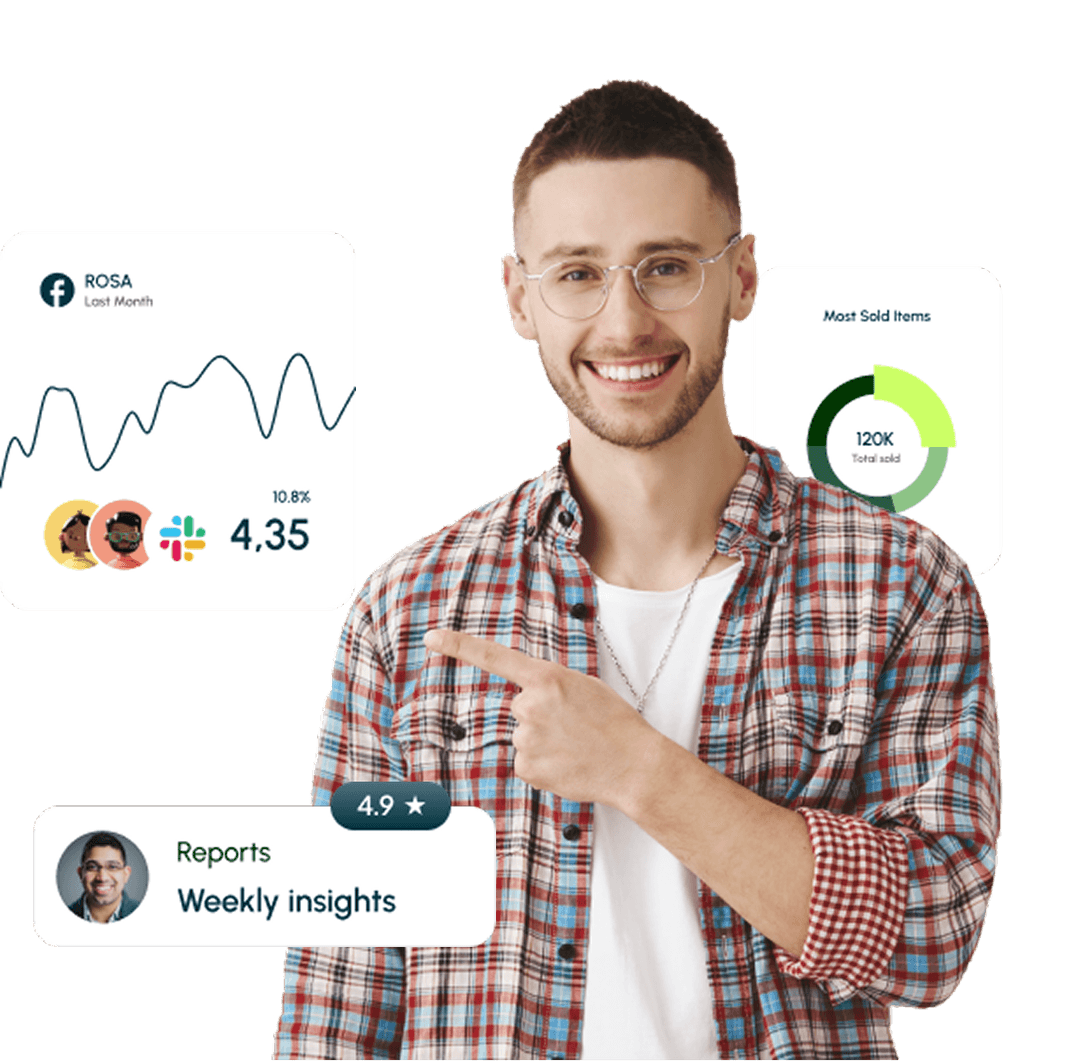 Man Showing Stats