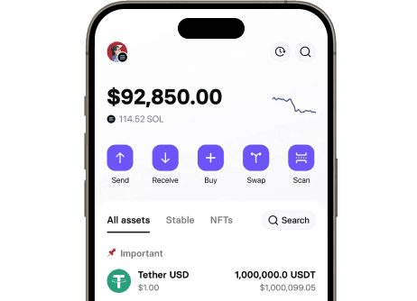 DeFi Wallet App Development mockup