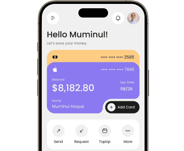 Mobile Wallet App Development mockup