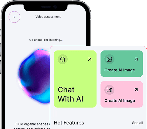 AI Development Phone Mockup with Hand