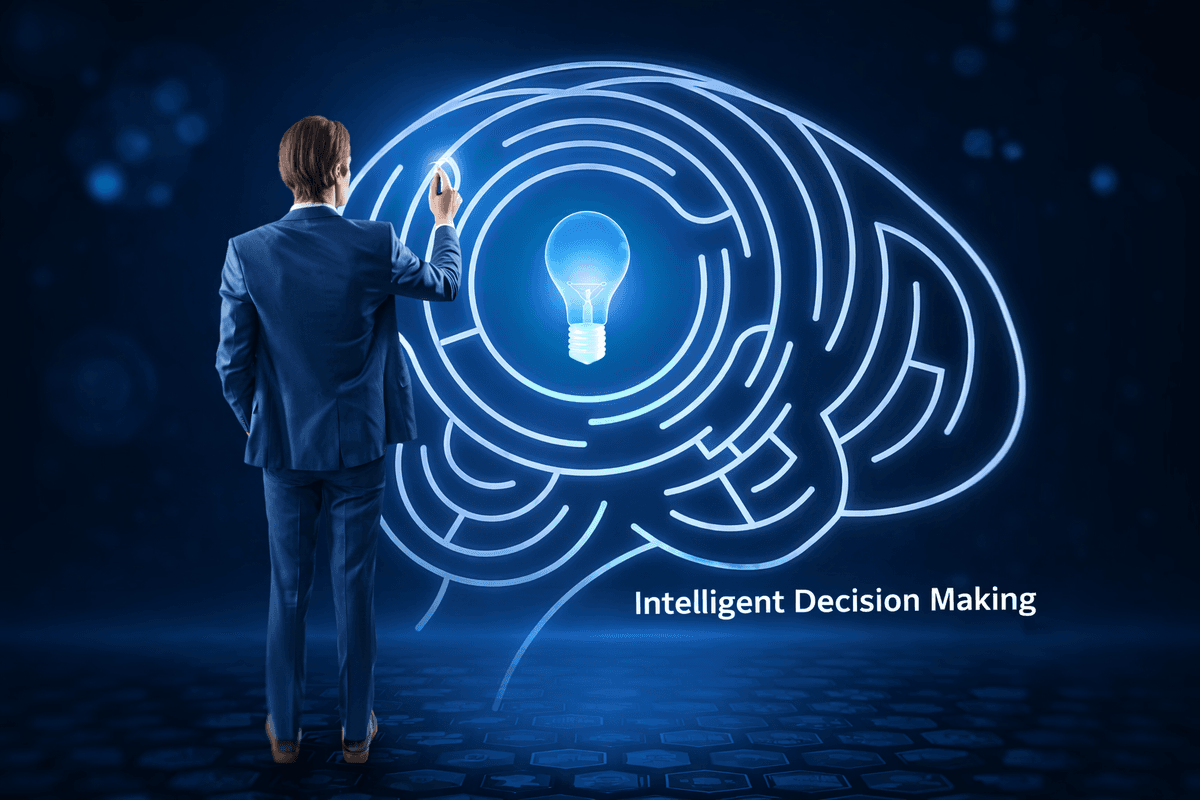 AI intelligent decision making interface with real-time data analytics and predictive models