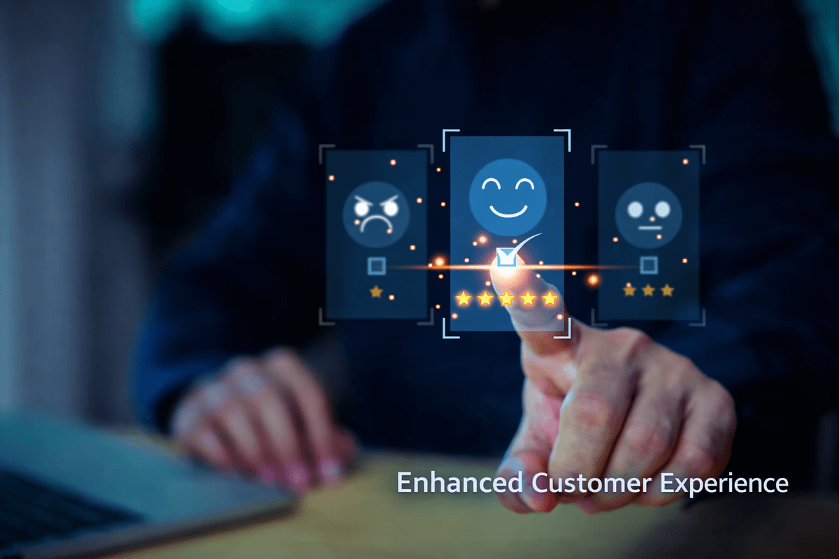 AI-enhanced customer experience platform showing personalized interactions and intelligent support