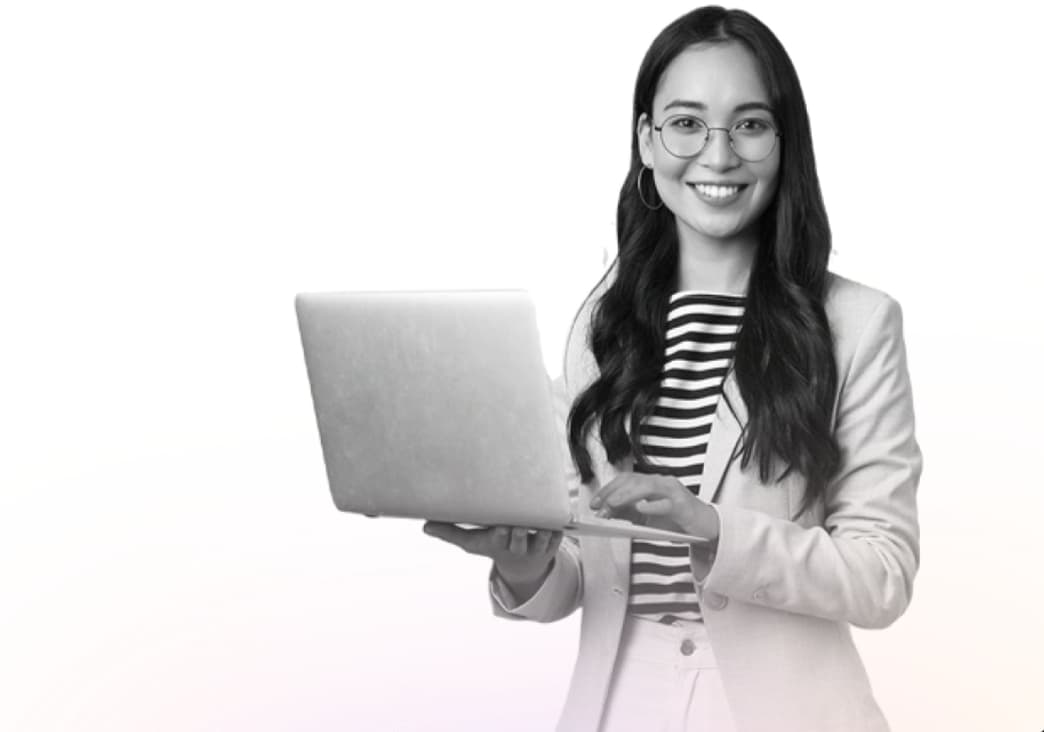 Professional consultant with laptop