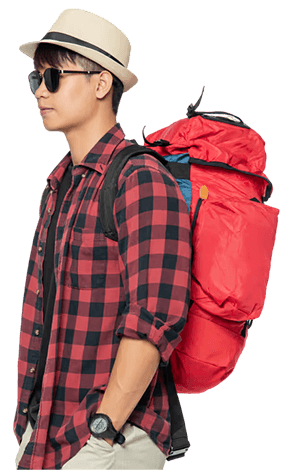 user with bag