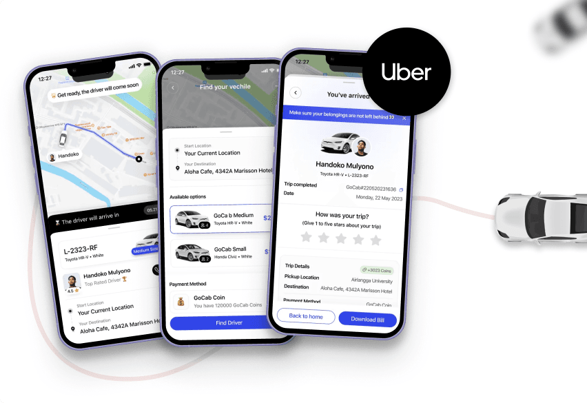 Uber Clone Two Phone mockup